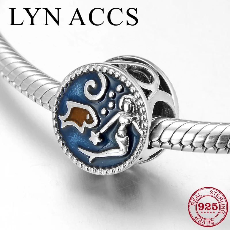 Оригинальные эмалированные бусины-шармы из серебра 2019 пробы в виде акулы и