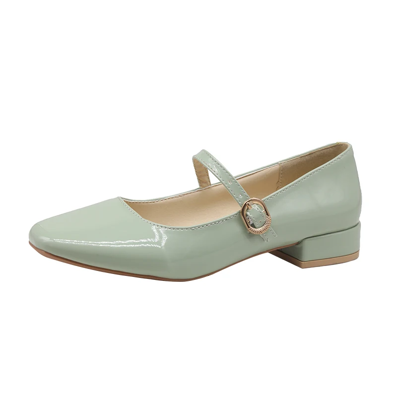 Туфли Мэри Джейн на высоком каблуке с юбкой и пряжкой кожаные туфли в стиле ретро