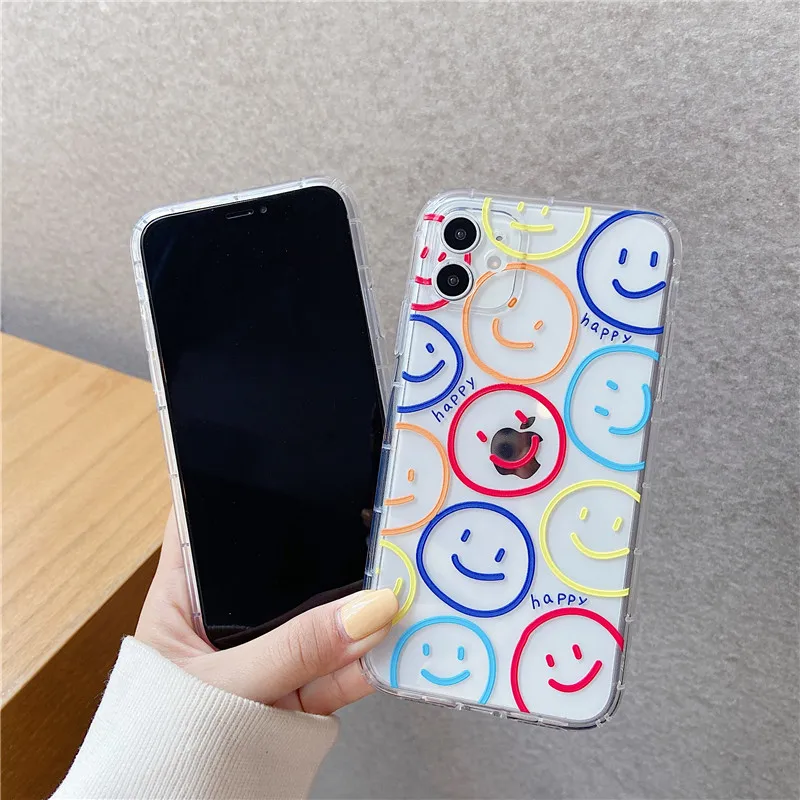 

Fashion Cute Colorful Smile Phone Case For Xiaomi Mi Note 10 9t 9 Lite POCO X3 Cover For Redmi Note 7 8 9 Pro 9s 8t Soft Cases