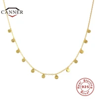 canner luxury real 925 sterling silver gold sequins minimalist cold style ins temperament clavicle chain jewelry collares gifts