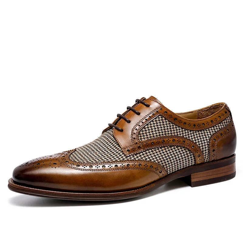 Мужские классические кожаные туфли со шнуровкой модные мужские Bullock деловые
