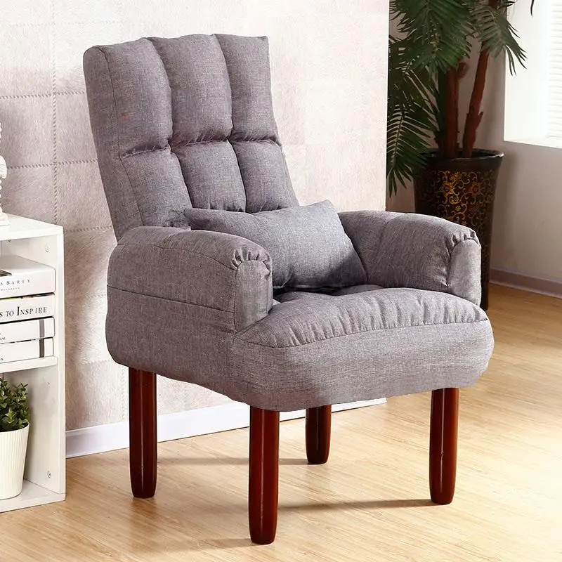 Lazy sofa TV computer chair feeding breastfeeding Japanese folding recliner single fabric |