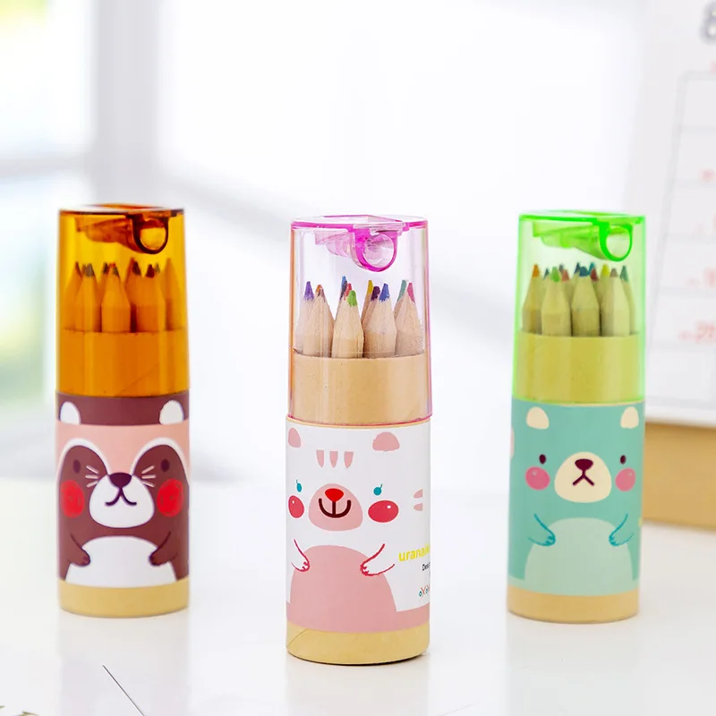 15 boxes Mini Cute Child Gift Wooden Painting Writing 12 Colors Pencils pen With Sharpener set Brand New | Канцтовары для офиса и
