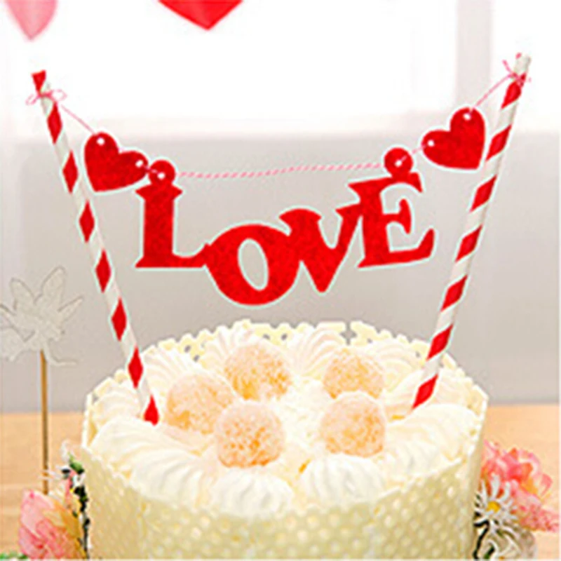 2 шт. милый мультяшный торт на день рождения треугольные буквы украшения с флагом