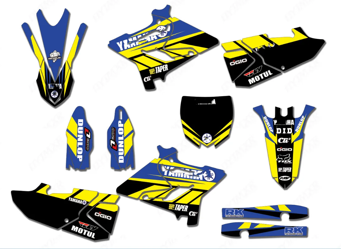 Для YAMAHA YZ125/250 графика и фоны наклейки Наборы для YAMAHA YZ125 YZ250 YZ 125 YZ 250