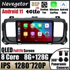 Автомагнитола для Citroen Jumpy III 3 SpaceTourer I 1 для Peugeot Expert III 3 2016-2021, мультимедийный видеоплеер, навигация, стерео