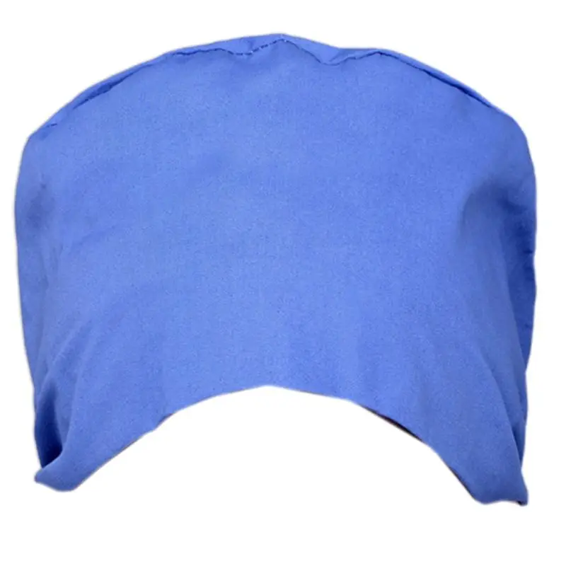 

Solid Color Scrub Cap Adjustable Doctor Nurse Sweat Band Bouffant Hat