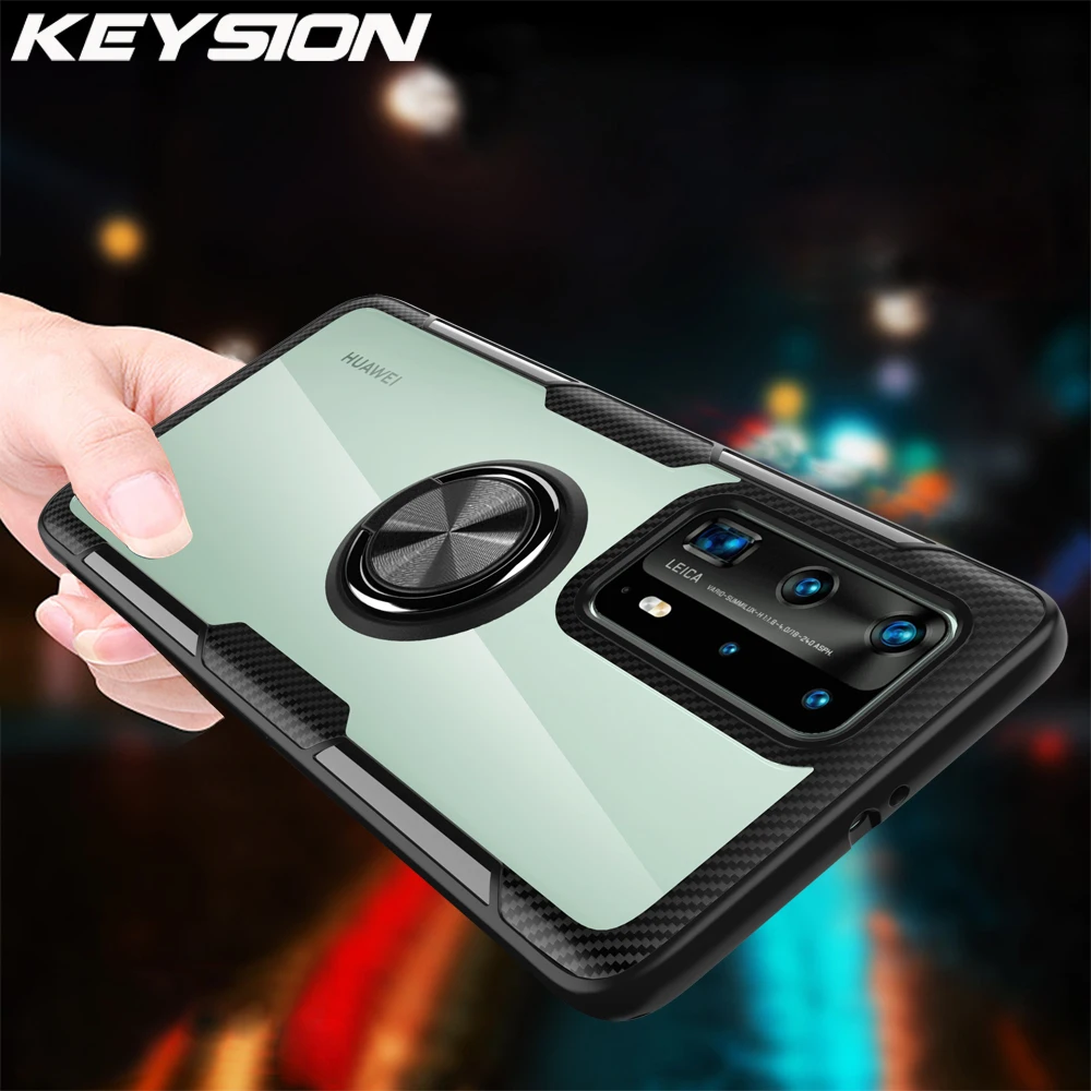 Ударопрочный чехол KEYSION для Huawei P40 Pro Lite 5G P30 P20 прозрачный накладка с магнитным