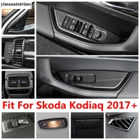 pillar a speaker reading lamp window lift air ac panel cover trim carbon fiber interior accessories for skoda kodiaq 2017 2022