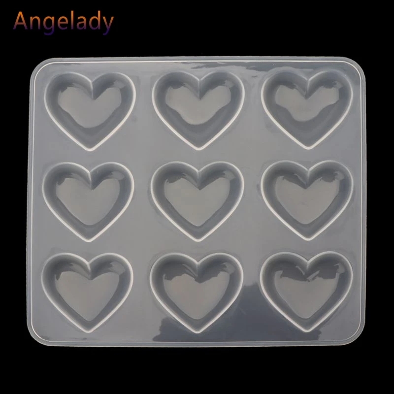 

9 Cup Heart Chocolate Silicone Dessert Mould Baking Cupcake Resin Jewelry Mold JUL3