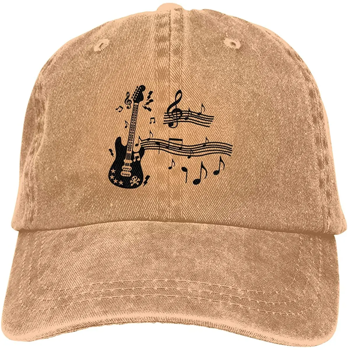 

Guitar and Music Notes Unisex Soft Casquette Cap Fashion Hat Vintage Adjustable Baseball Caps