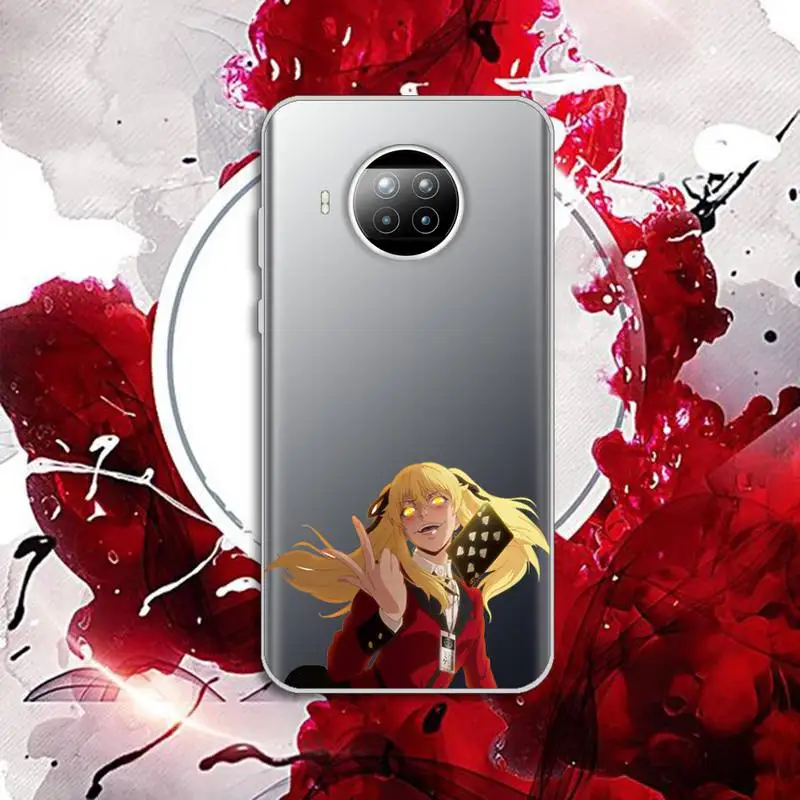 

Japanese Anime Kakegurui Jabami Yumeko Phone Case Transparent for Xiaomi Redmi note 10 t 8 9 pro lite 11