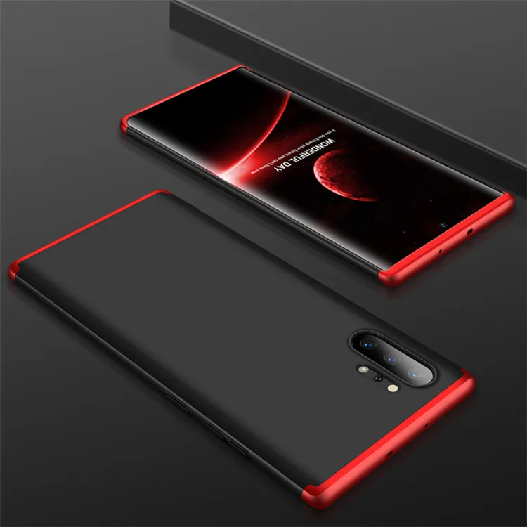Red and black 360 Полный ударопрочный чехол для samsung Note 10 Plus Pro Чехол 3 в 1 жесткий чехол для samsung Galaxy Note 10 Plus Note10 Capa - Цвет: Red and black