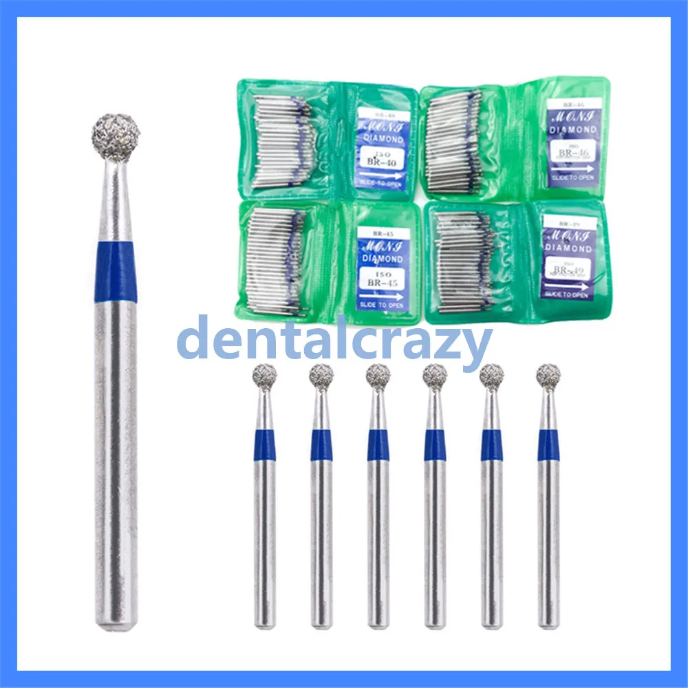 50 шт./пакет Dental Diamond FG высокоскоростные боры для полировки серии BR круглые
