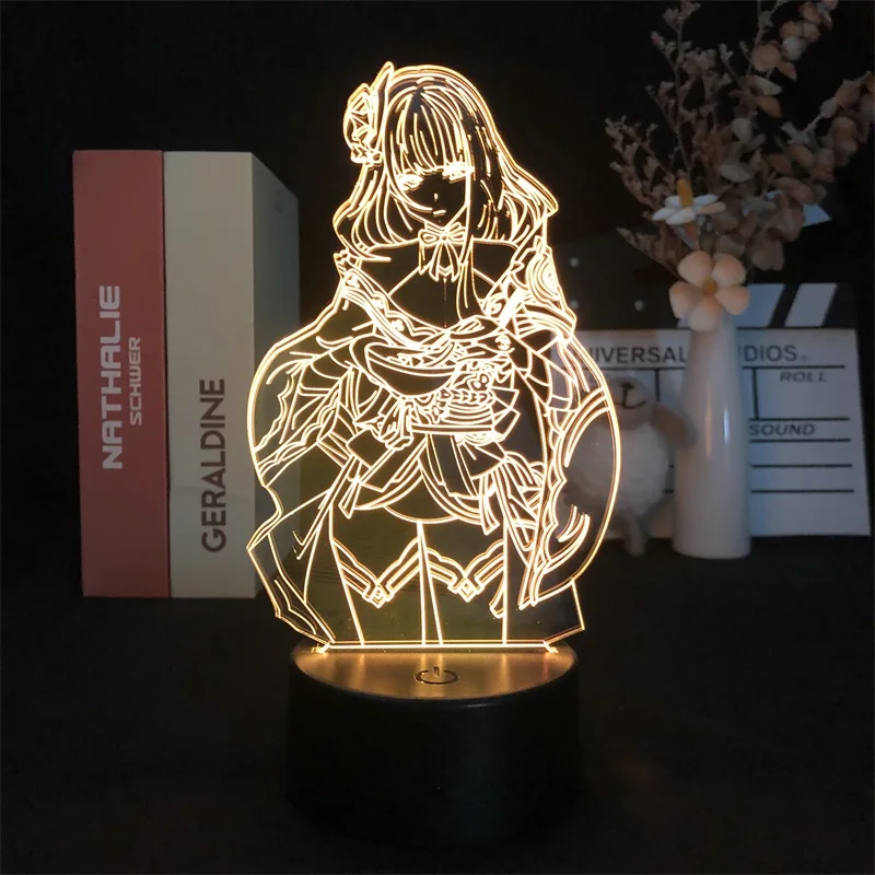 

Genshin Impact Baal Game Battery Operated Color with Remote Delivery Projector 3D Night Light Bluetooth Control for Bright Base