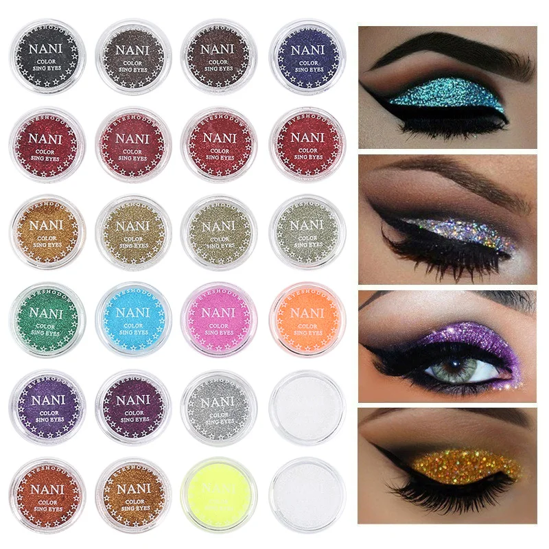 

NANI Eye Shadow Metallic Glitter Sequins Eyeshadow Long-Lasting Waterproof Soft Makeup Diamond Sparkle Eye Powder Cosmetic TSLM1