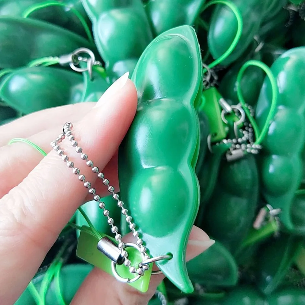 3 шт. бесконечное сжимайте Edamame фасоль горох выражение брелок Подвеска орнамент