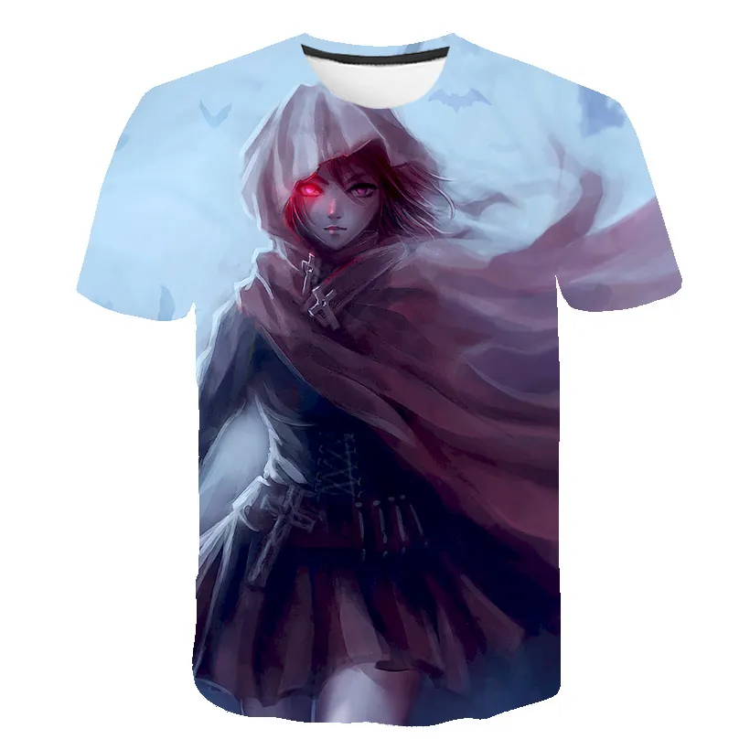 

2021 Summer New Men's T-shirt Blood Anime Tokyo Ghoul t shirt Casual Terror Short Sleeved Tshirt Funny Printed Kid's Tops tees