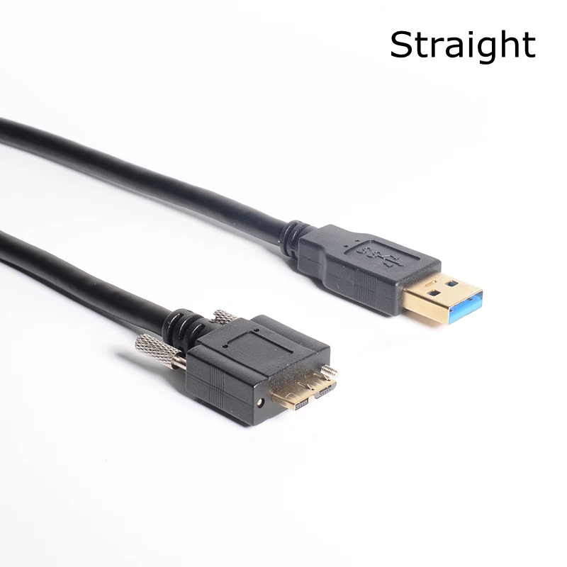 USB 3.0 To Micro B Cable 5Gbps USB Type A male to Micro-B left right up down angled Cable With Panel Mount Screw Lock 0.3m 1m images - 6