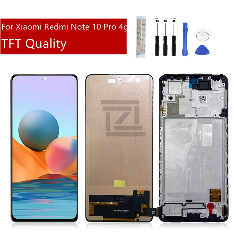 

TFT LCD For Xiaomi Redmi Note 10 Pro 4G Lcd Display Touch Screen Digitizer Assembly M2101K6G +Frame M2101K6G Replacement Parts