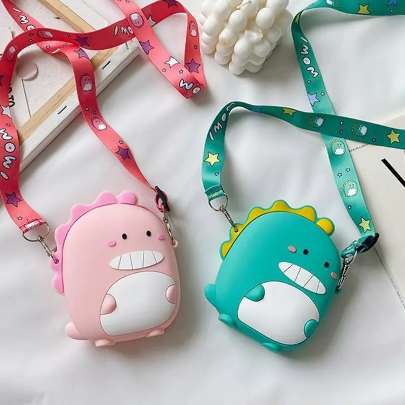 

Cartoon Dinosaur Crossbody Phone Pouch Silicone Shoulder Bag Purse Satchel QXNC