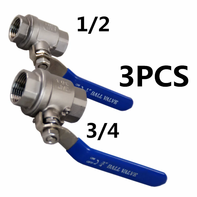 Female Straight Two-pieces Full Ports 304 Stainless Steel Ball Valve