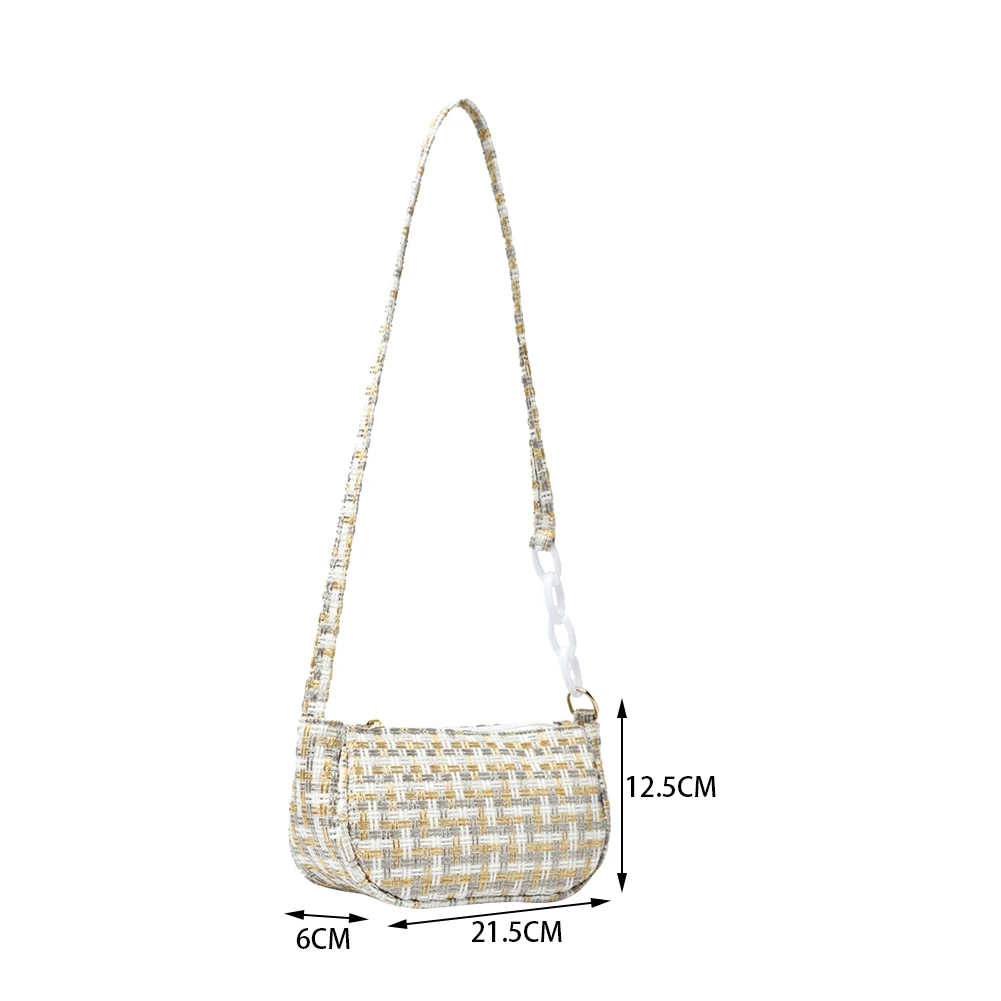 

Fashion Exquisite Shopping Bag Hand Woven Women Shoulder Underarm Bags Chain Small Handbags Causal Daily Totes