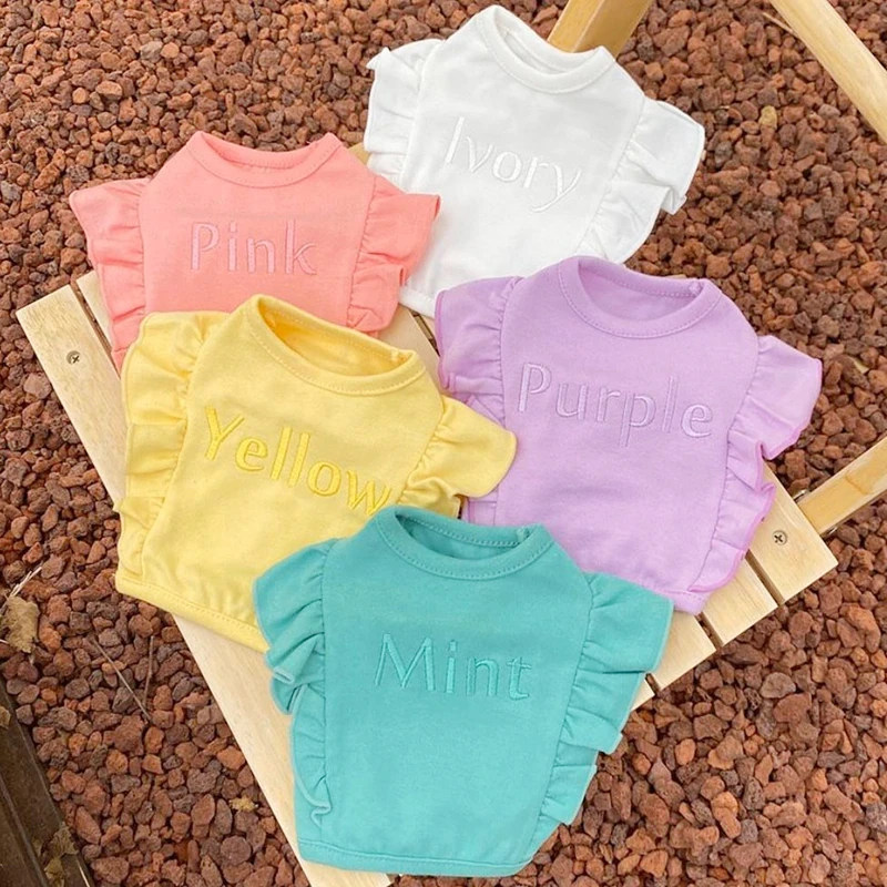 Летняя футболка для собак кошек щенков рубашка одежда маленьких йоркширского