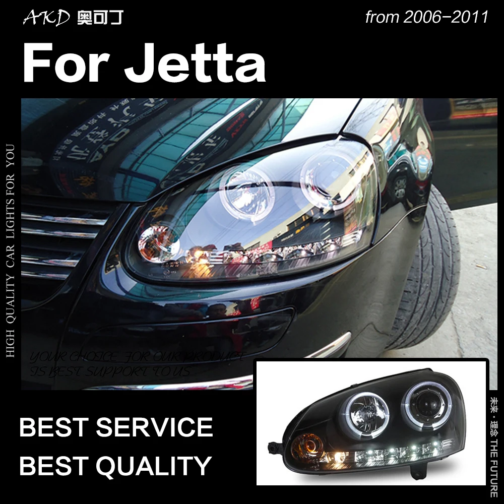 AKD Автомобиль Стайлинг для фары Volkswagen Jetta 2006-2011 Gli светодиодный круглая фара-ореол