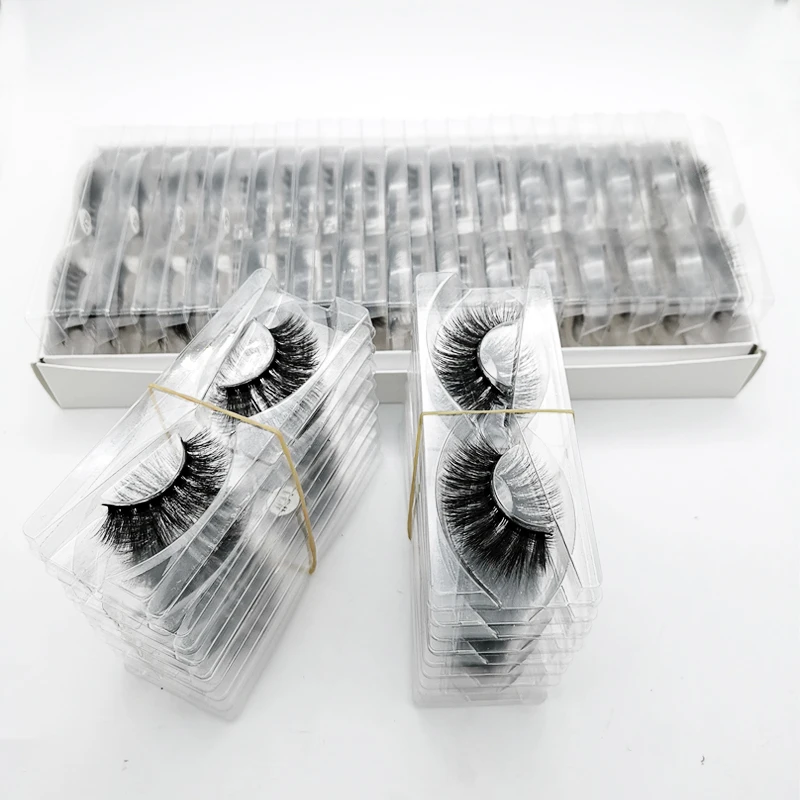 10 пар 3D норковые ресницы в комплекте 25 мм объемные простой упаковке