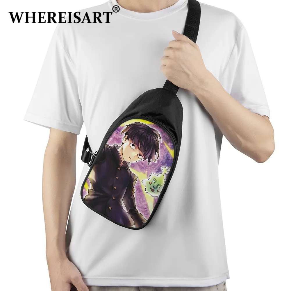

WHEREISART Novel Design Women Men Anime Mob Psycho 100 Money Chest Bag Graceful Shigeo Snug Crossbody Bag Phone Shoulder Bags