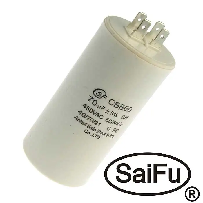 Конденсатор пусковой CBB60 70UF 450V (SAIFU) | Электронные компоненты и принадлежности