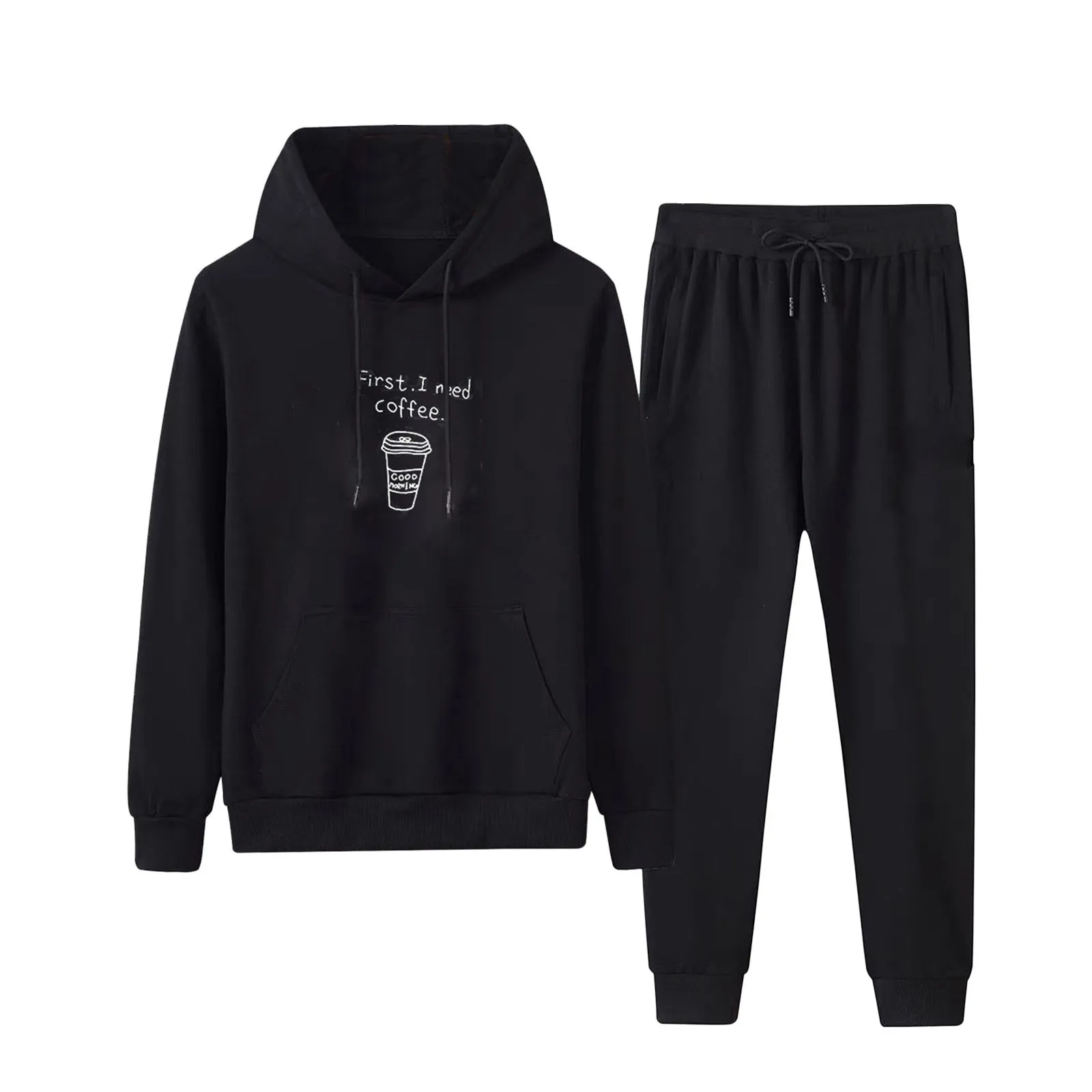 

Женский спортивный костюм с принтом, толстовка с капюшоном и длинным рукавом, пуловер, штаны, повседневный женский спортивный комплект, нар...