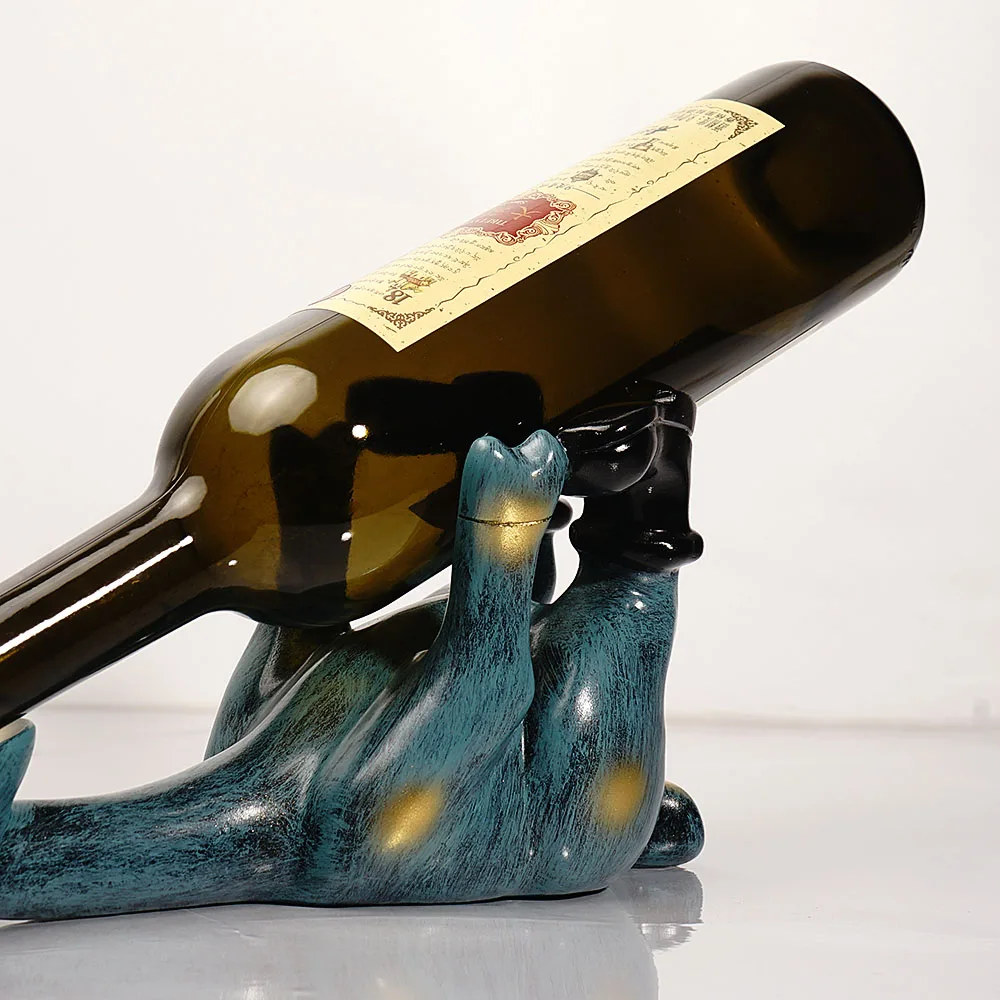 

NORTHEUINS Resin Wine Rack Deer Miniature Figurines Nordic Modern Animal Statue Bottle Holder Sculpture Interior Desk Decor Gift