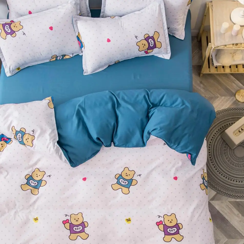 

Cartoon Bedding Set bear duvet cover kids bed linen single queen king size bed cover 3pcs