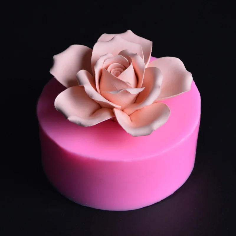 3D цветок розы Большой размер силиконовая форма для мыла изготовление DIY помадки