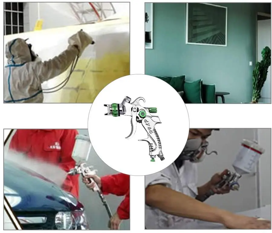 

High Atomizer Spray Gun Auto Paint Gun Spray Gun 1.4 / 1.7 / 2.0 Mm THREE Head Pneumatic Paint For The Spray Gun Set