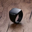 Кольцо с квадратным кольцом для мужчин и женщин, кольцо в виде глазного яблока из нержавеющей стали 316L, цвет золотистый, черный, Размер 7-10