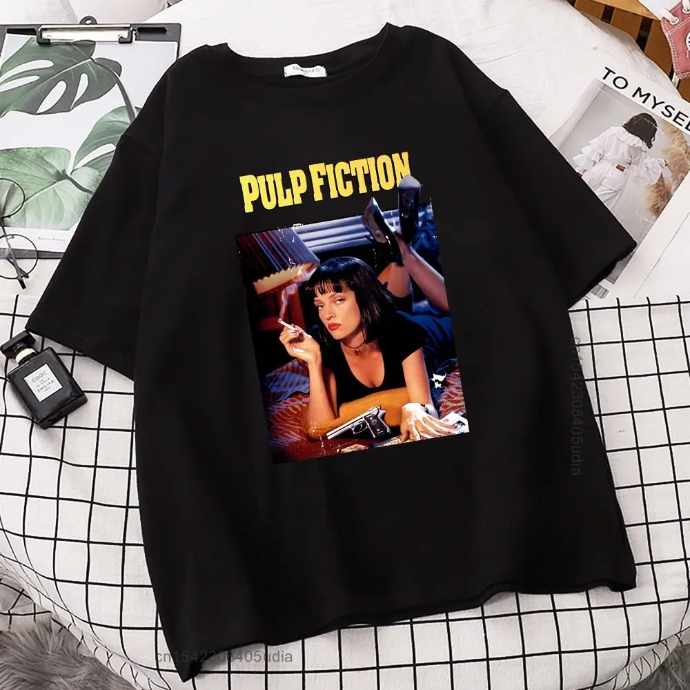 

New Fashion Pulp Fiction,Poster Print T Shirt Men Summer Casual Brand Short Sleeve Tshirts Tops Harajuku Streetwear