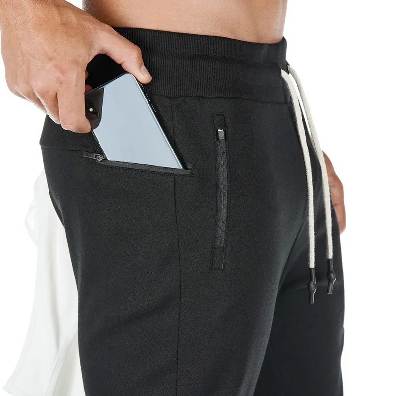 

Men's Jogger Pants Fit Zipper Closure Closed Bottom Comfortable Pants Men's Fitness Sports Multi-pocket Jogging Slim Sweatpants