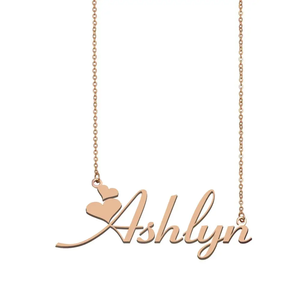 Ashlyn имя ожерелье на заказ кулон табличка с именем для женщин девочек Лучшие