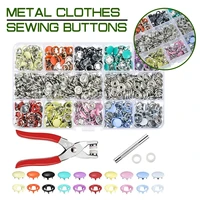 100200sets metal buttons clothes sewing 9 510mm prong ring press studs snap fasteners clip pliers sewing diy accessories