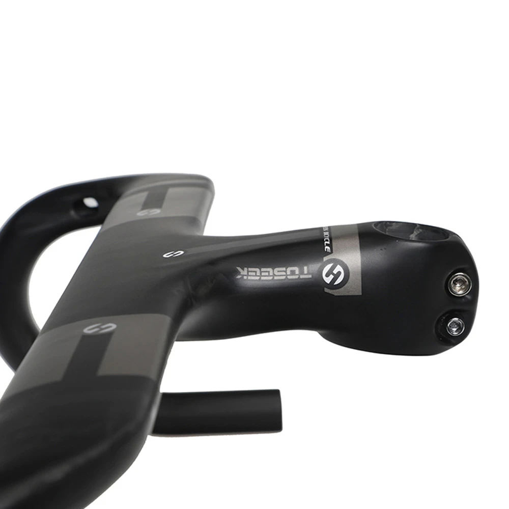 Купить TOSEEK руль полностью из углеродного волокна, шоссейный велосипед падение бар Сверхлегкий Руль интегрированный гнутый бар 95 мм 125 мм падение 400...