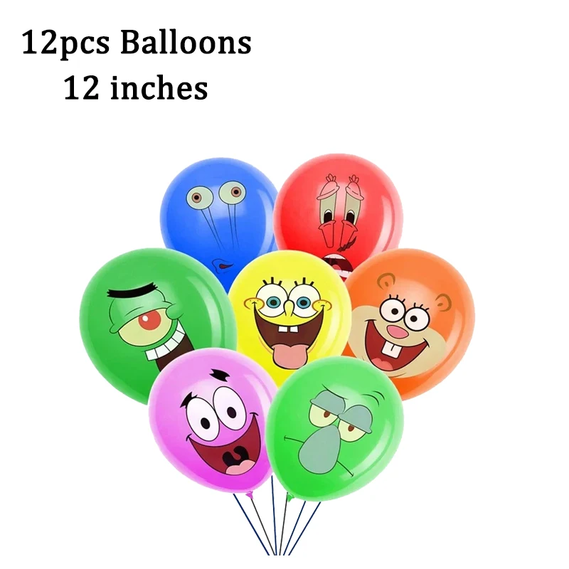 107Pcs Sponge-Bob Children Birthday Party Disposable Tableware Decorations Peper Cup Plate Baby Shower Wedding Supplies - купить по