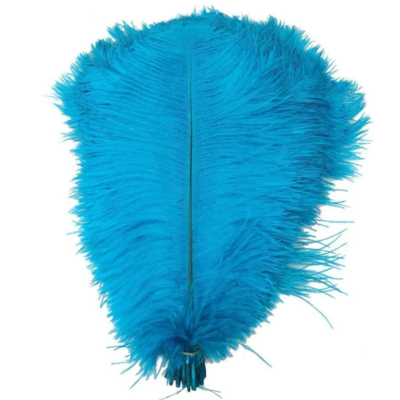 

50Pcs/Lot Lake Blue Ostrich Feathers for Crafts Plumas 15-70cm White Feathers Ostrich Plumes Plume Decoration Accessories plumes