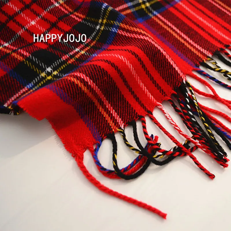 Classic red plaid children scarf warm winter small narrow shawl women ladies lovely fashion casual scarves for child boy girl images - 6