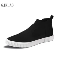 men classic canvas shoes casual high top sneakers mens lazy shoes moccasin men slip on loafer washed denim casual flat loafers