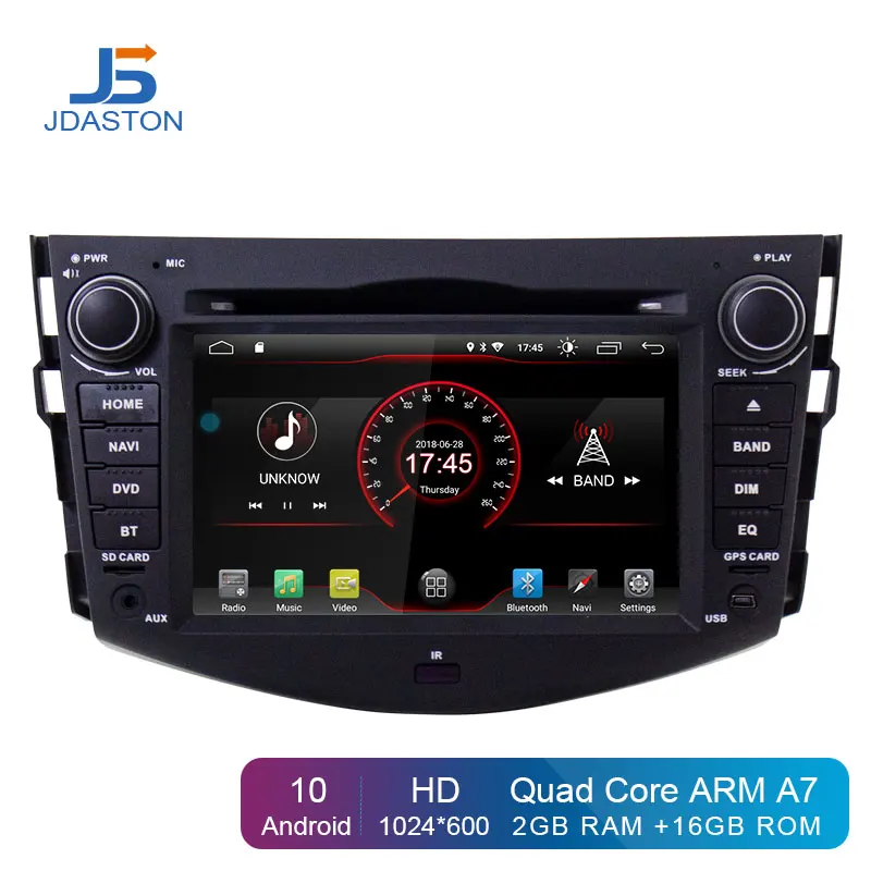 JDASTON Android 10 0 автомобильный мультимедийный плеер для Toyota RAV4 2007 2008 2009 2010 2011 2 Din