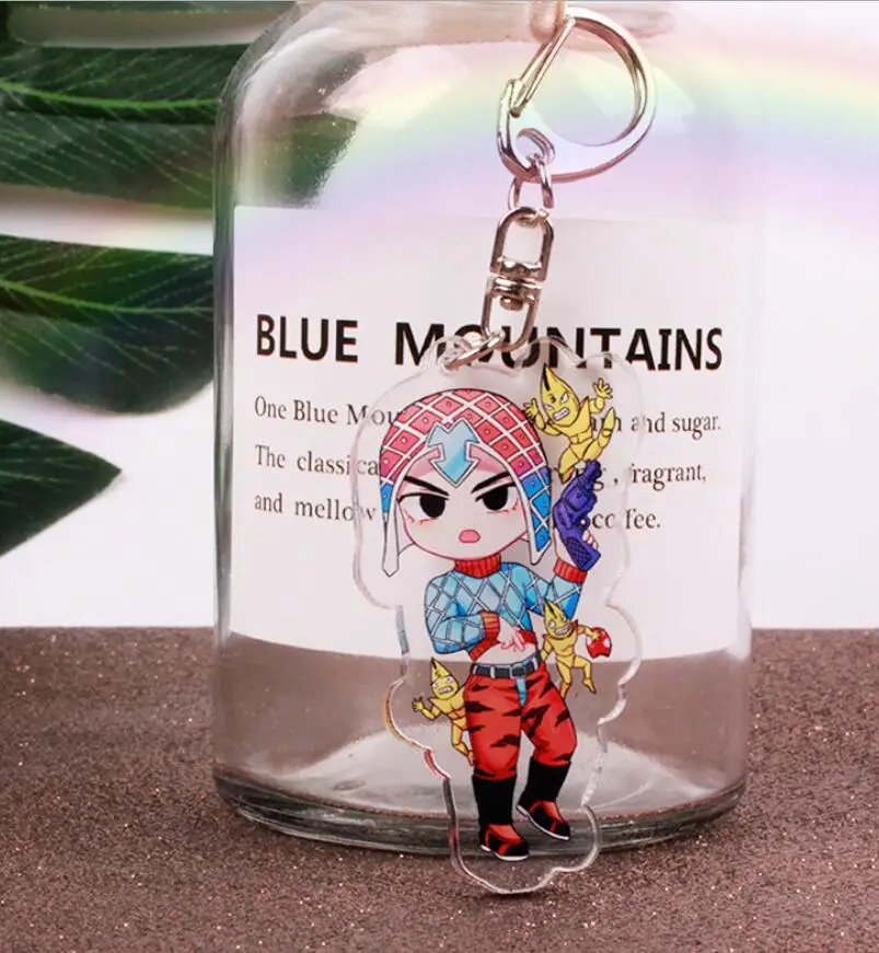 Anime JoJos Bizarre Adventure Golden Wind Kujo Jotaro Acrylic Figure keychain Keyring Decoration Collection Model Toy Cosplay