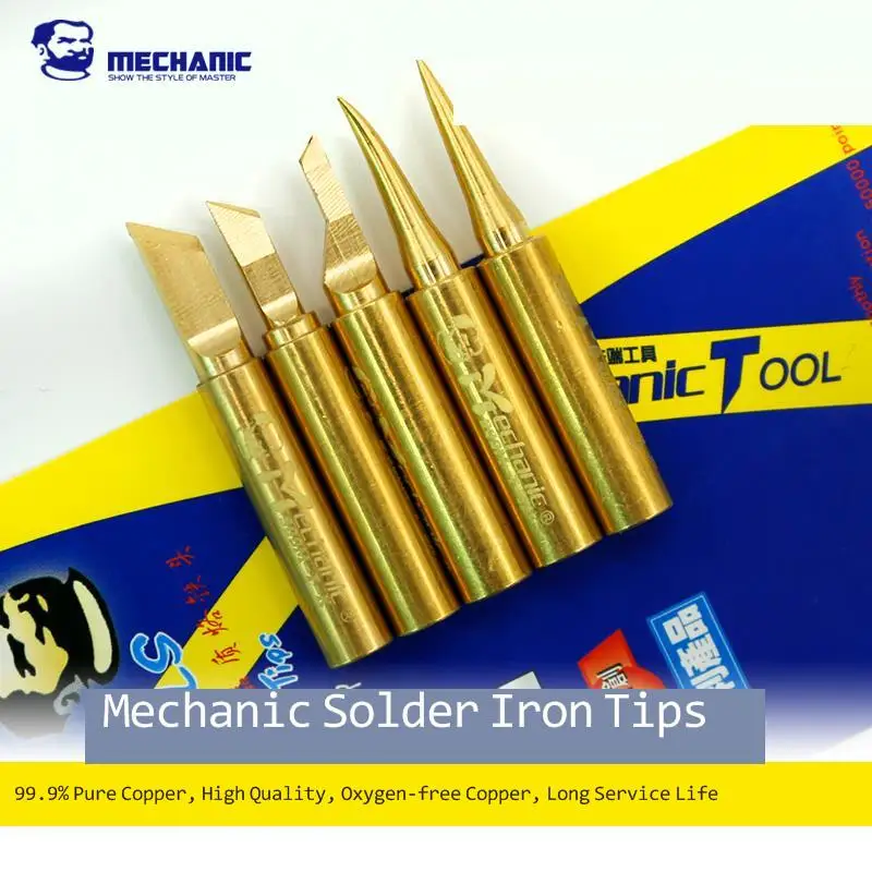 

20pcs MECHANIC Pure Cooper Soldering Tip Precise Temperature Soldering Iron Head Electronic Component Iron 900m-t-is 900m-t-k